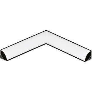 Schwarzer Eglo Alu Eckverbinder links für LED-Eckprofile, 110mm lang.
