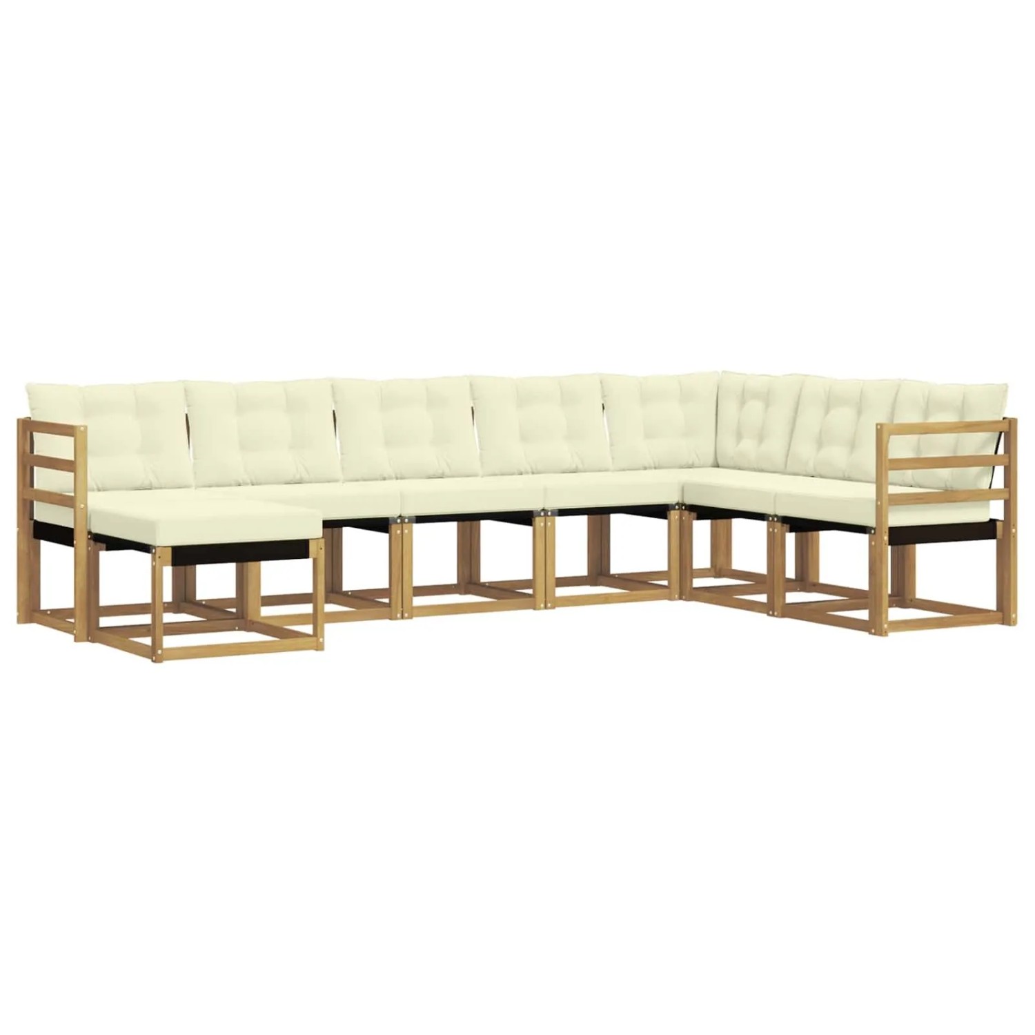 vidaXL Outdoor-Sofagarnitur mit Kissen 8-Tlg Weiß und Creme 3389752