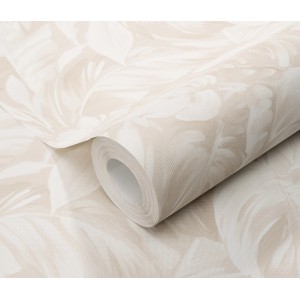 Rolle Erismann Vliestapete Play of Light Deliciosa Beige mit floralem Muster.