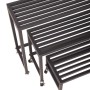 DELUKE Pflanzbank JAKOB 3er Set, Stahl, schwarz. Blumenständer und Pflanzenbank für Garten und Balkon.