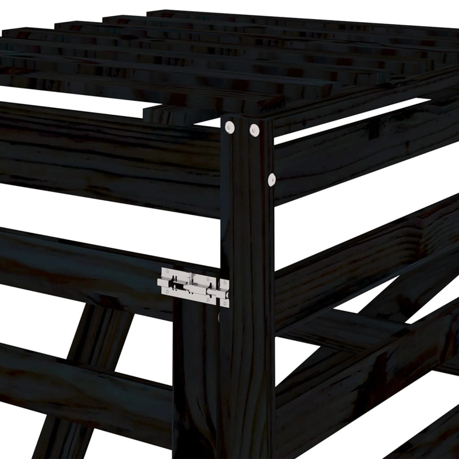 VidaXL Erweiterung für Mülltonnenbox, schwarz, Kiefernholz mit Schloss.