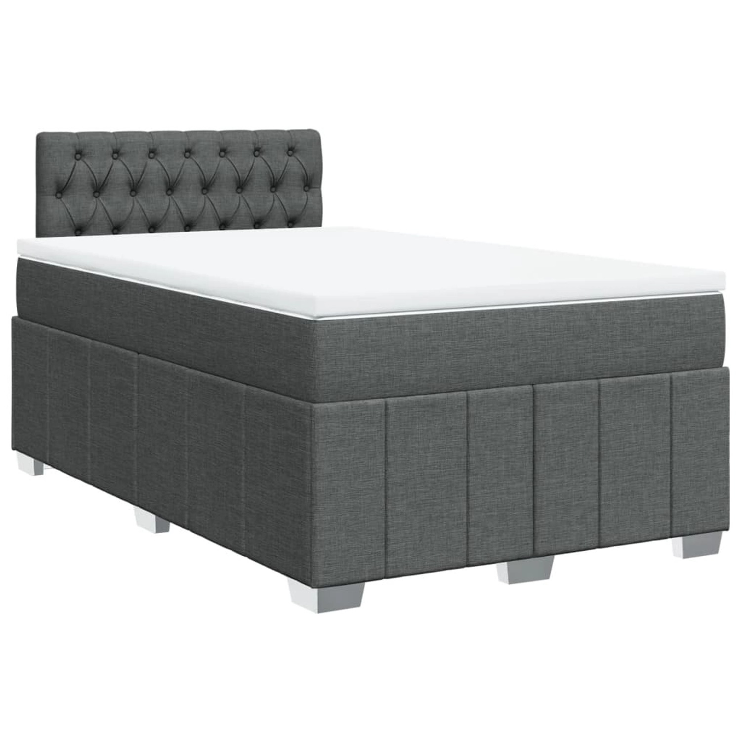 vidaXL Boxspringbett mit Matratze Dunkelgrau 120x190 cm Stoff 3287015 günstig online kaufen