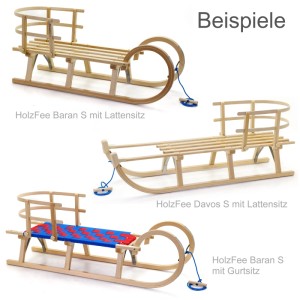 HolzFee Schlittenlehne Lehne Rückenlehne für Schlitten Komplett Buchenholz RL S Buche