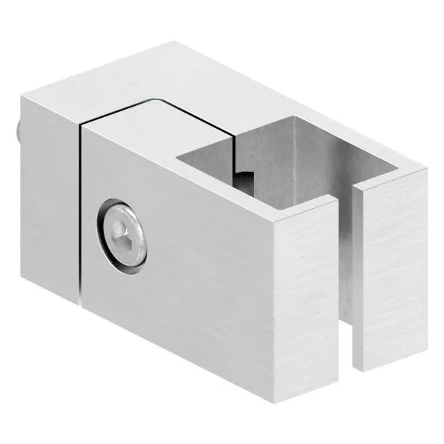 FeNau Klemmprofilhalter Edelstahl V2A Für 20x20 mm Profil Anschluss Gerade Geschliffen Korn 240