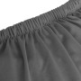 Detailansicht: Anthrazitfarbene Stretch Sofahusse für 4-Sitzer Sofa.