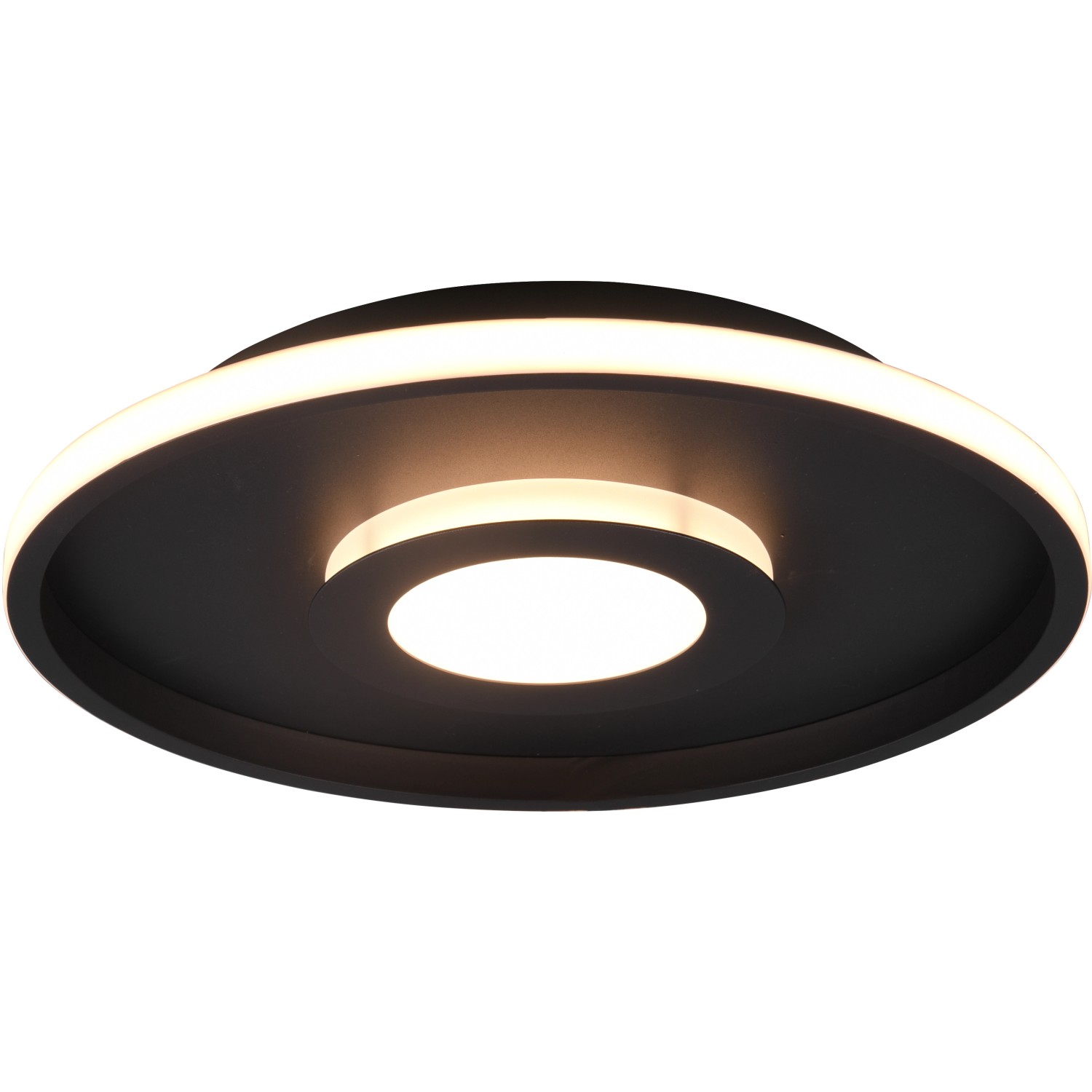 Trio LED-Deckenleuchte Ascari 68 mm x 400 mm x 400 mm Schwarz Matt günstig online kaufen