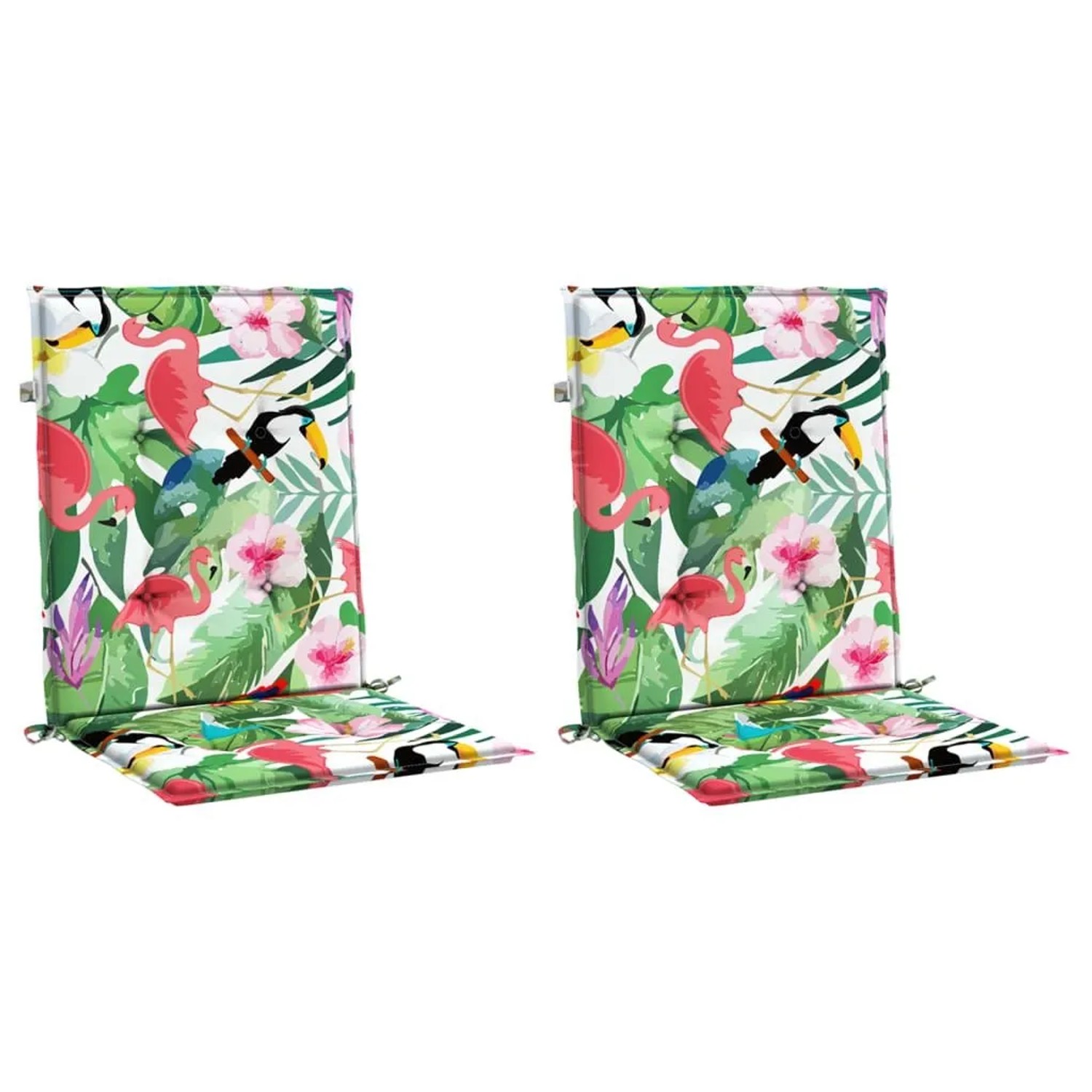 vidaXL Niedriglehner-Auflagen 2 Stk Mehrfarbig Stoff 361325