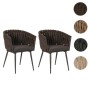 Proregal 2er-Set Aluminium-Gartenstuhl HxBxT 82x61x57 cm Sitzhöhe 50cm Olefin Seilgeflecht Rope Creme Kissen Hellbraun Outdoor Stuhl Armlehne_9