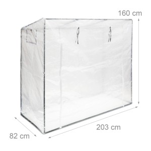 Relaxdays Tomatengewächshaus XL Metall Transparent Schrägdach Reißfest 160 cm x 200 cm x 80 cm 5,5 kg