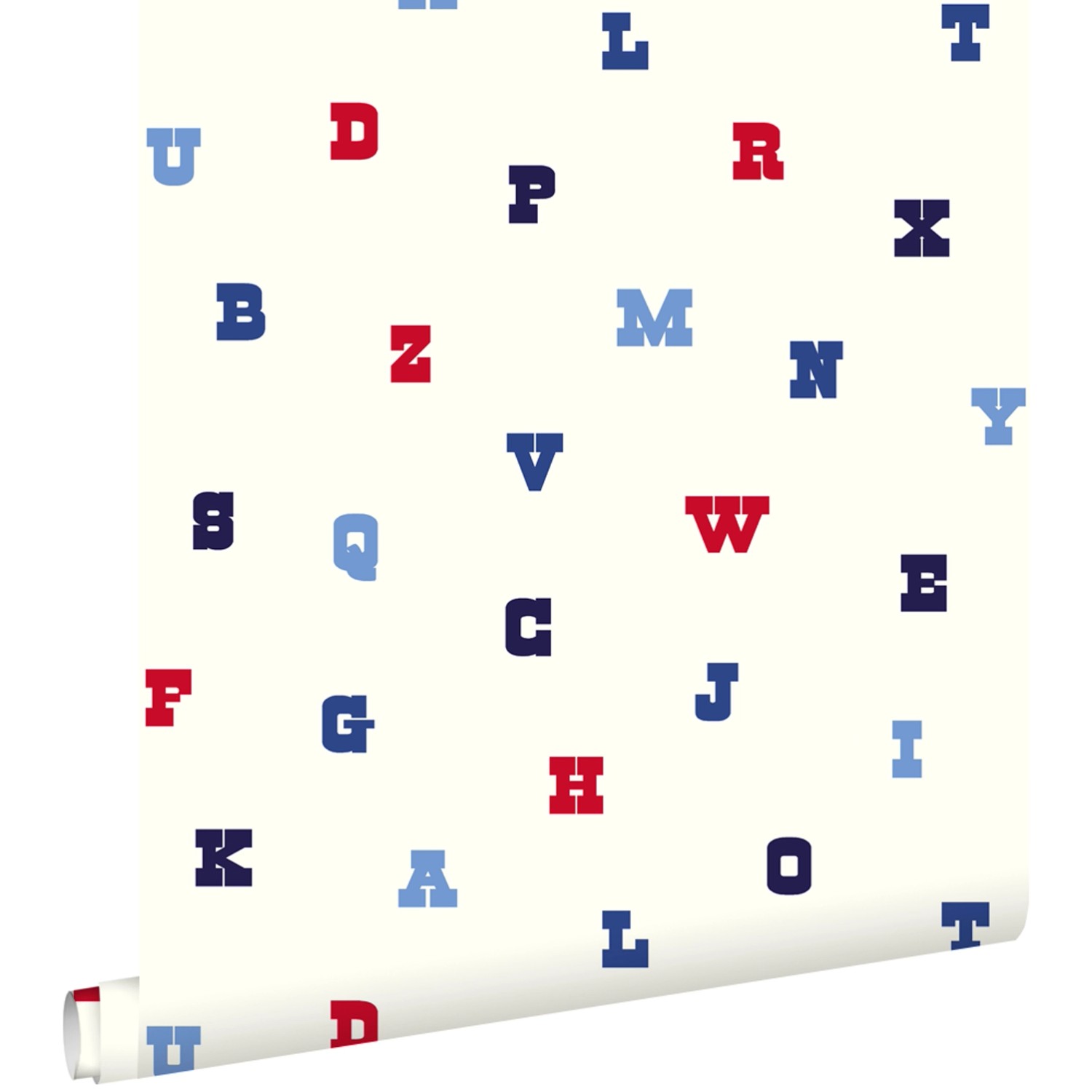 ESTAhome Tapete Alphabet Rot Weiß und Blau 53 cm x 10.05 m günstig online kaufen