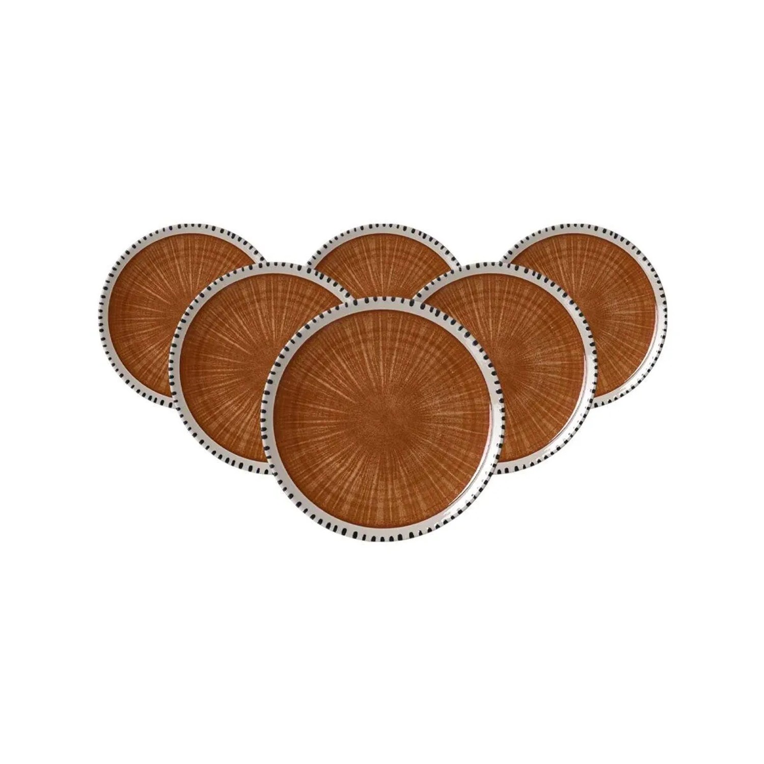 Ritzenhoff & Breker Natura Dessertteller 20,5 cm 6er Set Braun