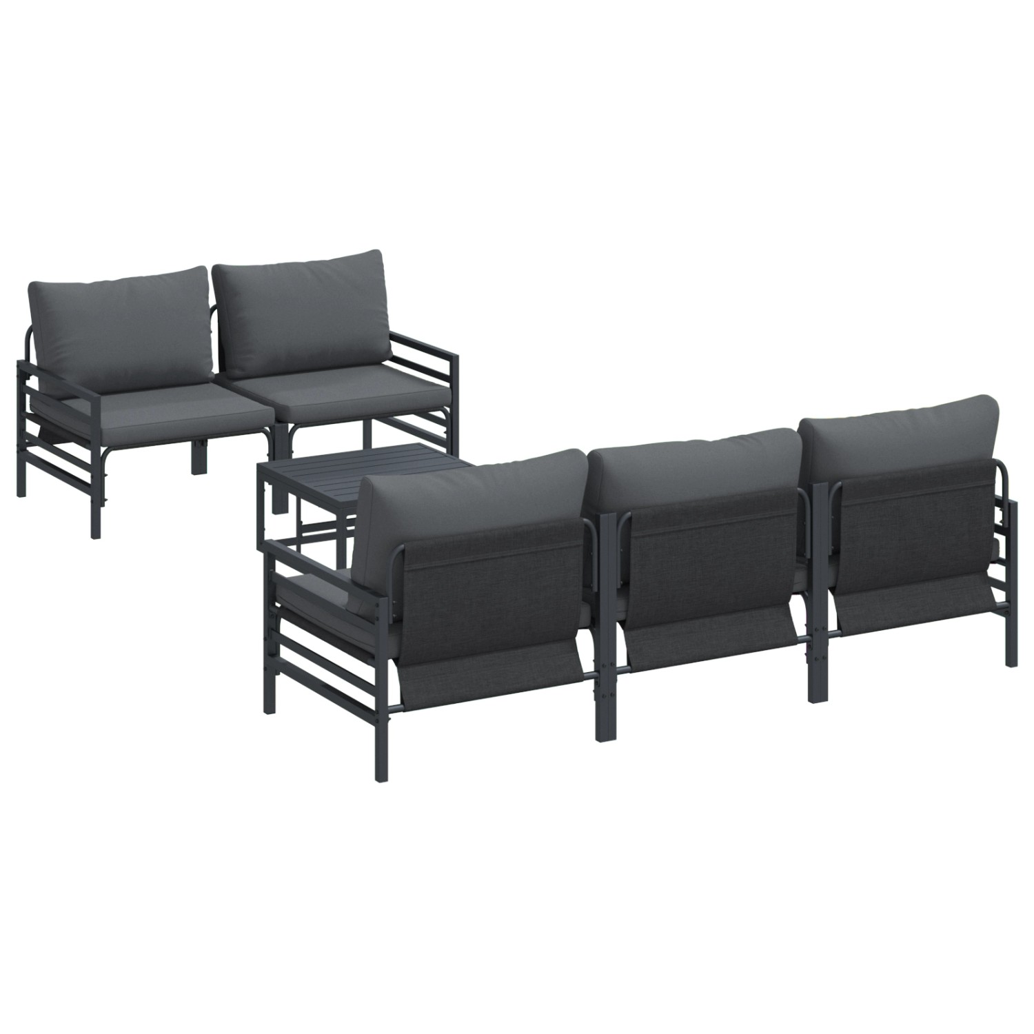 vidaXL Garten-Sofa-Set mit Kissen 6-Tlg Anthrazit Stahl Stoff 3378955 günstig online kaufen