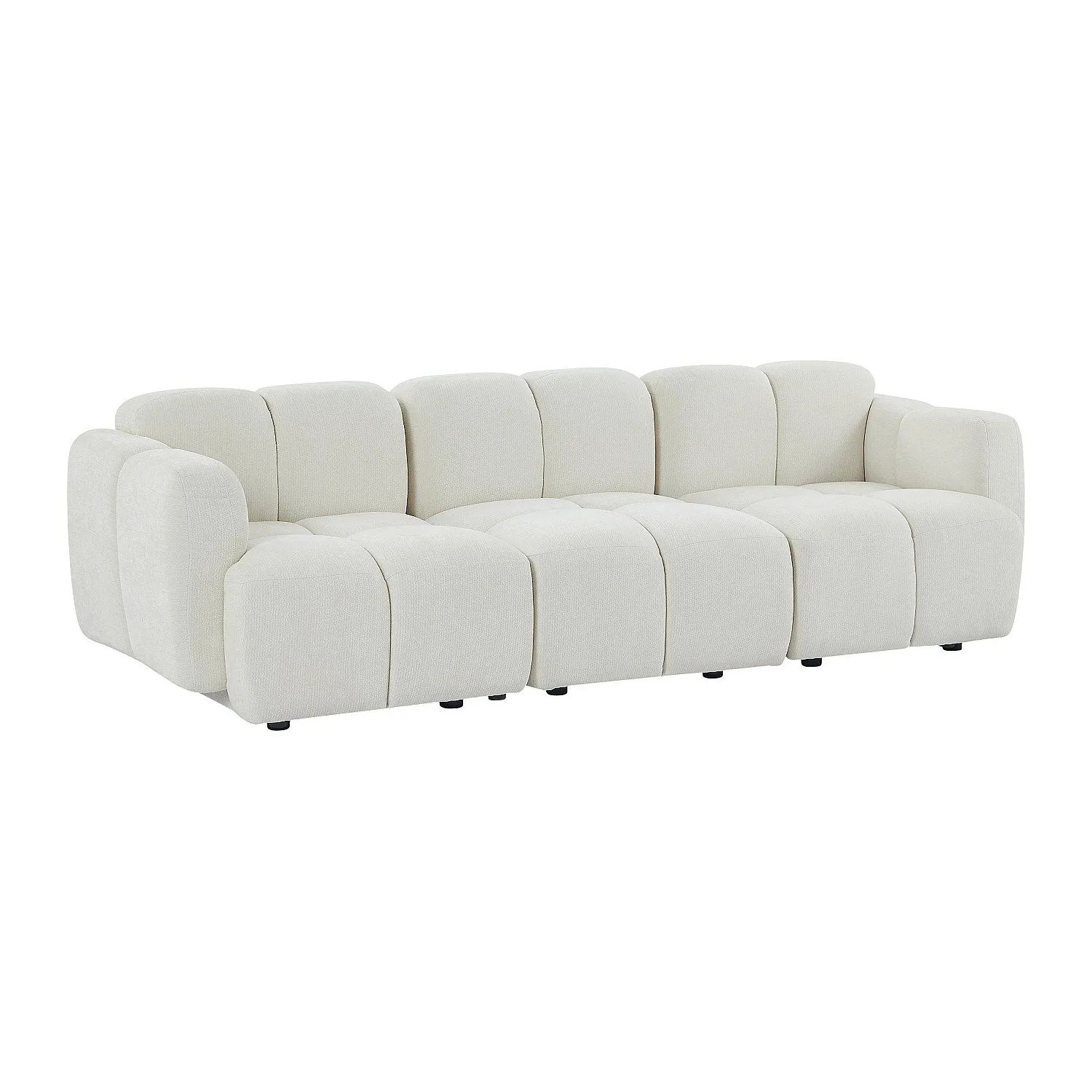 Vente-unique Modulierbares Sofa Carlivi Gebrochenes Weiß 258 cm