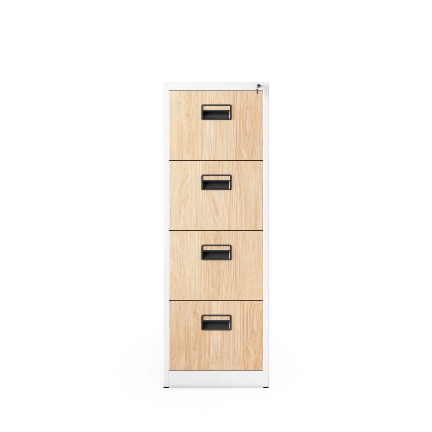 Jan Nowak Aktenschrank mit 4 Schubladen SARA V4 132 x 46 x 62 cm Eco Design Weiß Sonoma Eiche