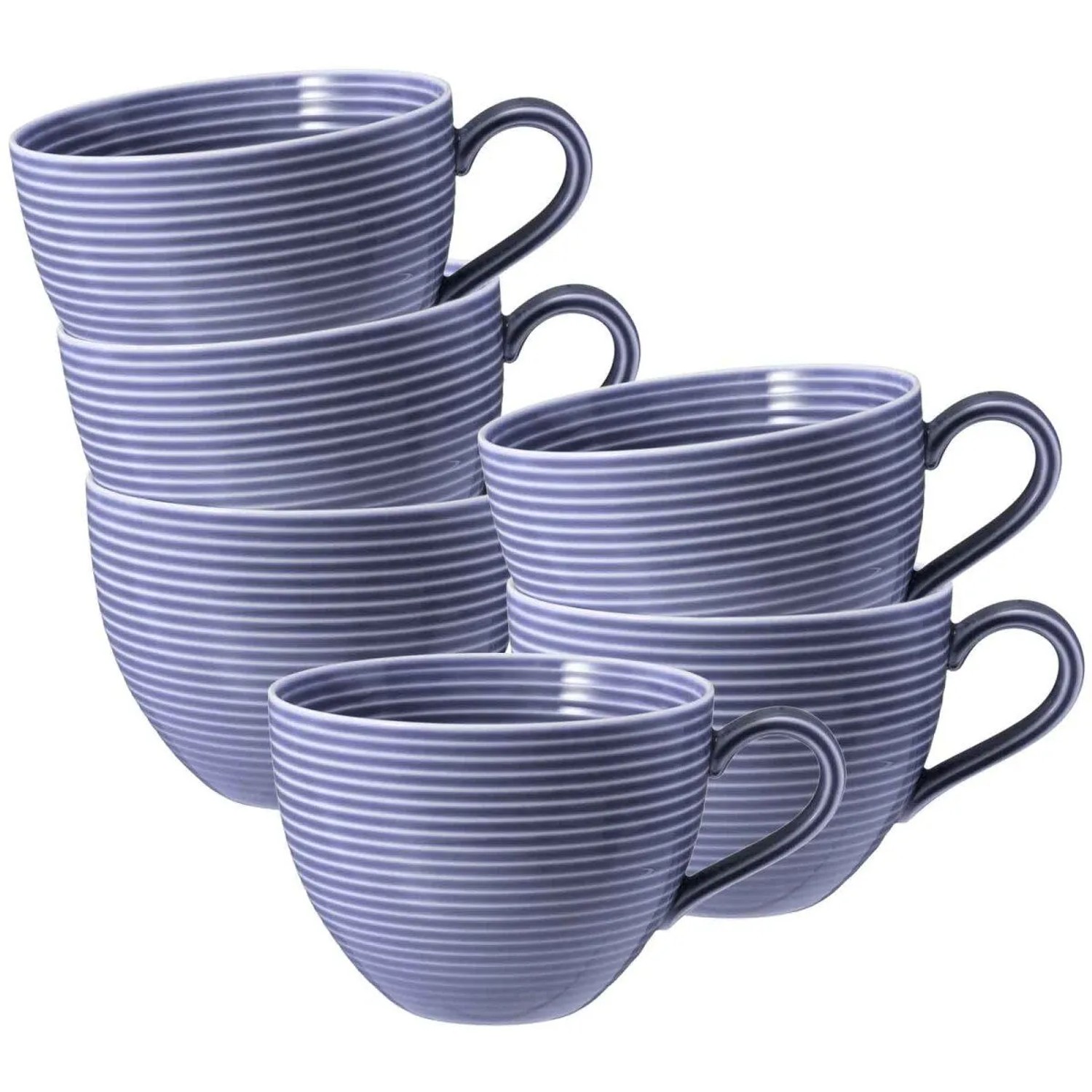 Seltmann Weiden Beat Color Glaze Milchkaffeetasse 0,35, 6er Set Fliederblau