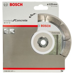 Bosch Diamanttrennscheibe Standard Beton, 125mm Durchmesser, für Winkelschleifer.