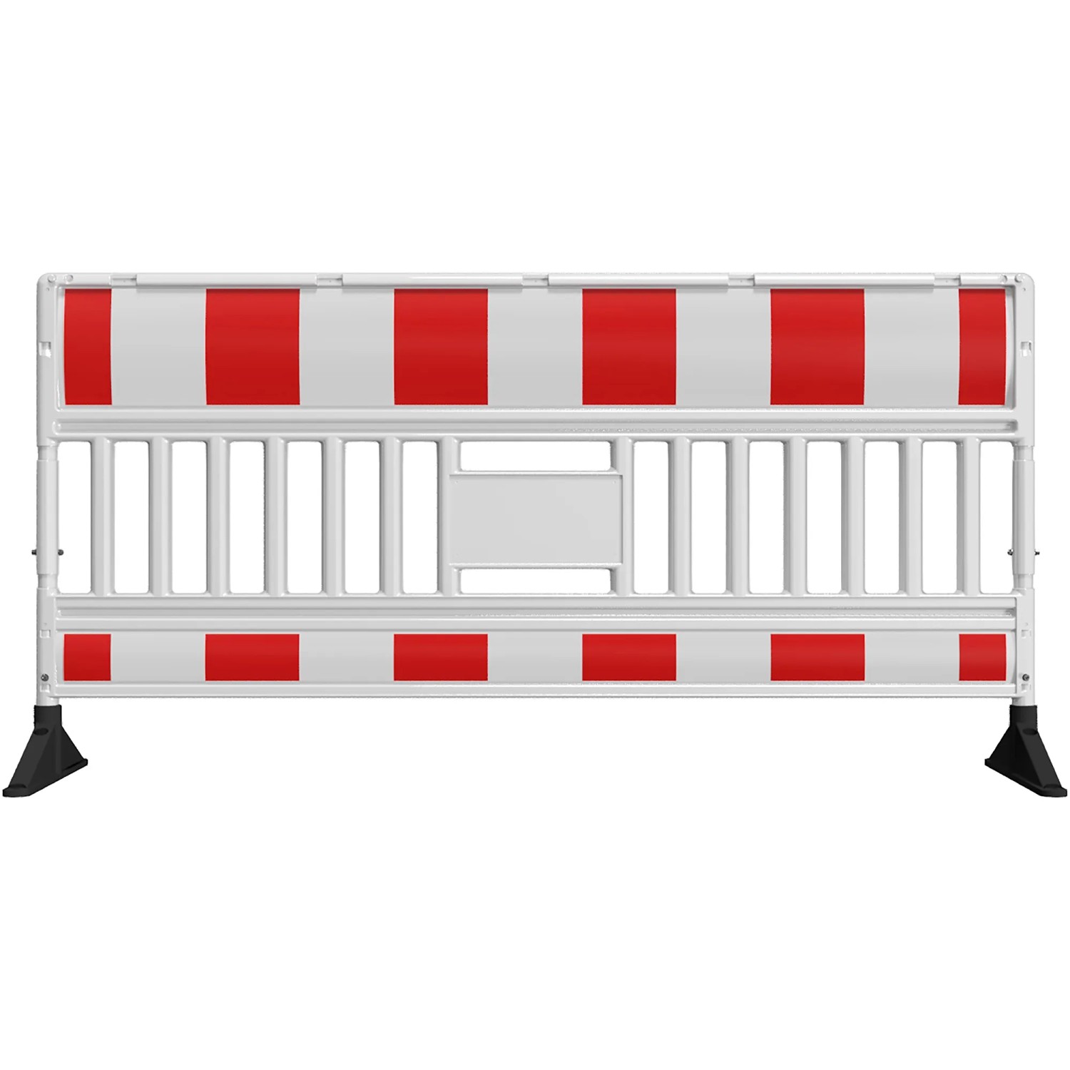 Schake Euro3 Absperrschranke, weiß-rot, mit Füßen. Absperrgitter für Baustellen und Verkehrssicherung.