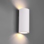 Weiße Trio Leuchten Wandlampe Zazou aus Gips mit Up- und Downlight.