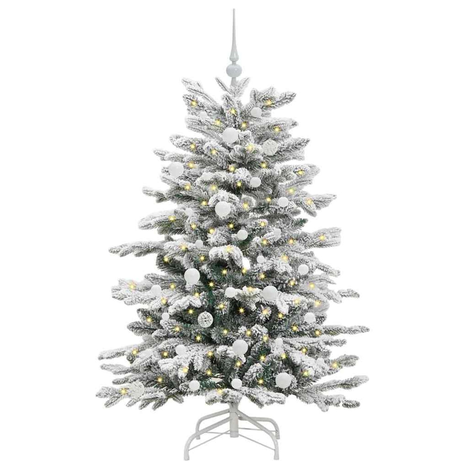 vidaXL Künstlicher Klappbarer Weihnachtsbaum Weiß 150 cm PE und PVC 3395634