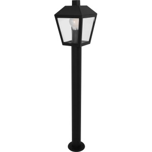 Schwarze Außenwegeleuchte Vigevano im klassischen Design für Garten und Hof.