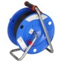 Blaue Garant Kabeltrommel 25m IP44 für Gewerbe/Baustellen mit Tragegriff und Steckdosen.