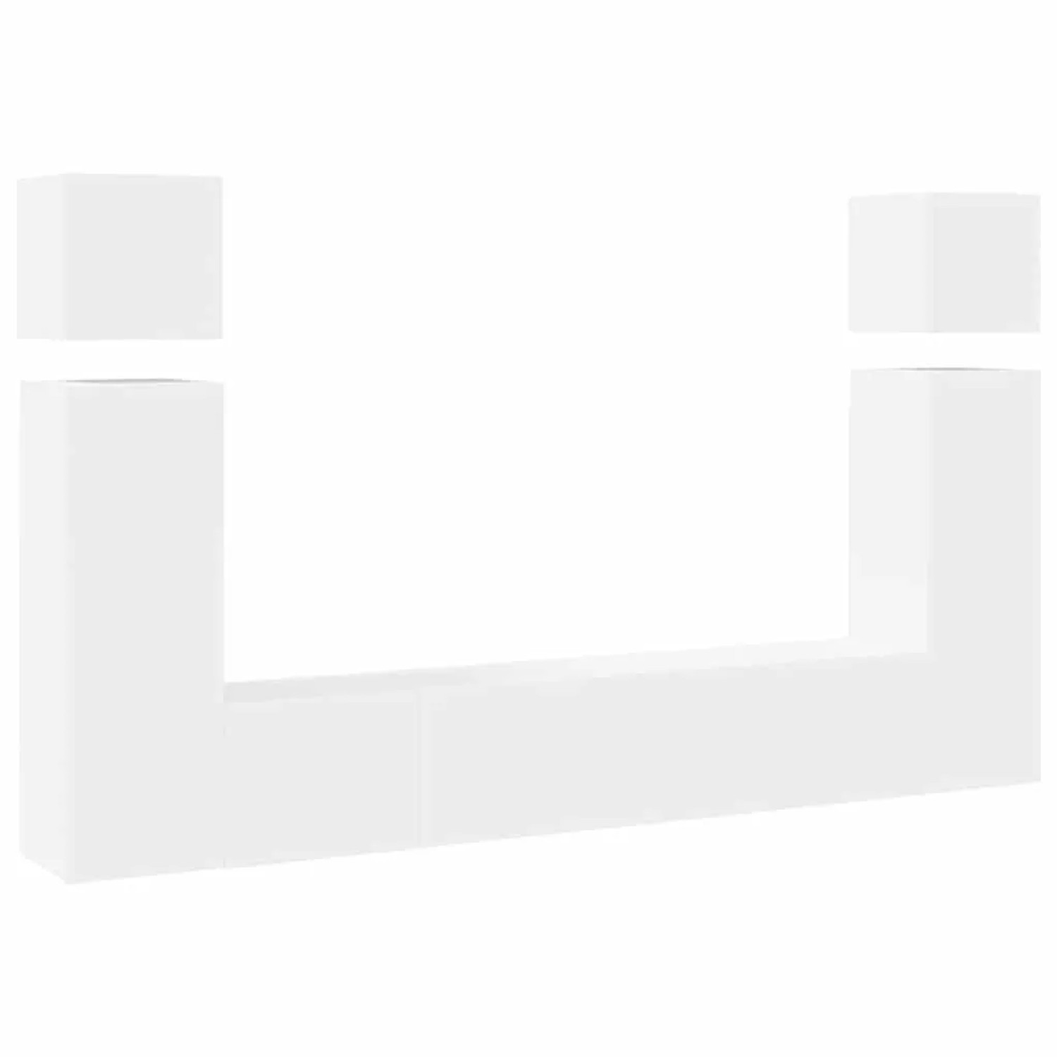 vidaXL 8-Tlg TV-Schrank-Set Weiß Holzwerkstoff 3078705 günstig online kaufen