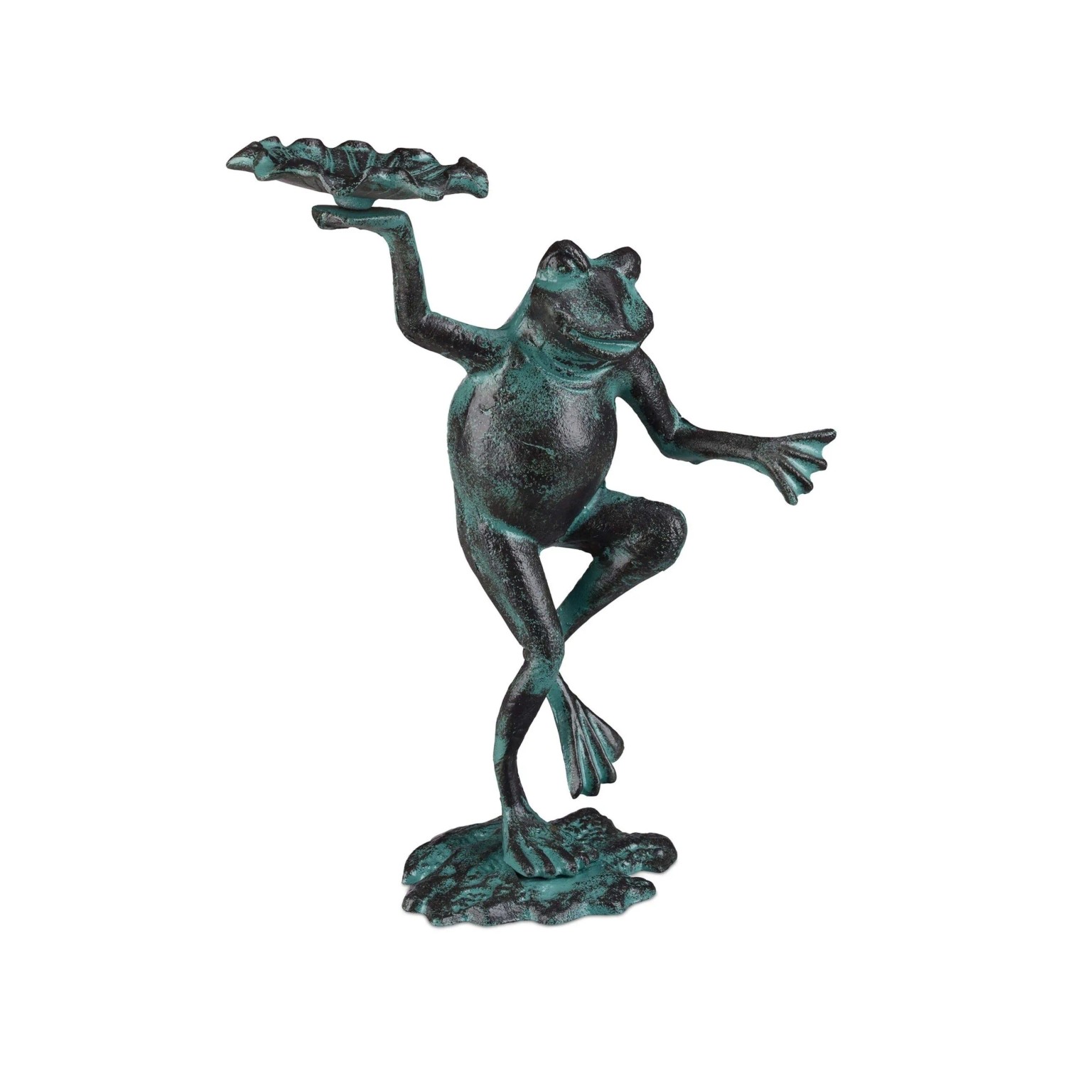 Relaxdays Gartenfigur Frosch Gusseisen Grün Wetterfest 30 cm x 22 cm x 10 cm 1,6 kg