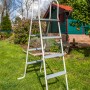 Gre Poolleiter für Stahlwandbecken mit 2x3 Stufen aus Polypropylen im Garten.
