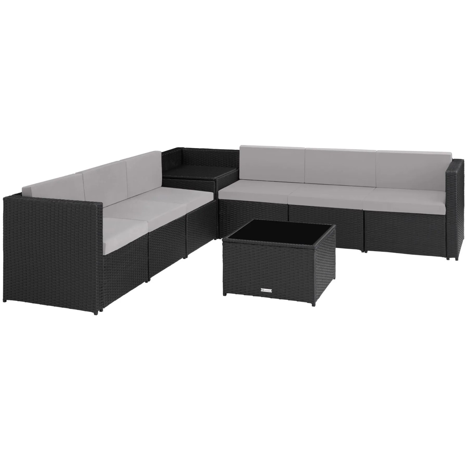 Thumbnail - Tectake Rattan Lounge Verona Für 6 Personen Widerstandsfähig und Uv Beständig  306 x 190 x 66 cm Schwarz