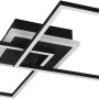 Moderne LED-Deckenleuchte Arribo, schwarz matt, mit RGBW-Funktion und quadratischem Design.
