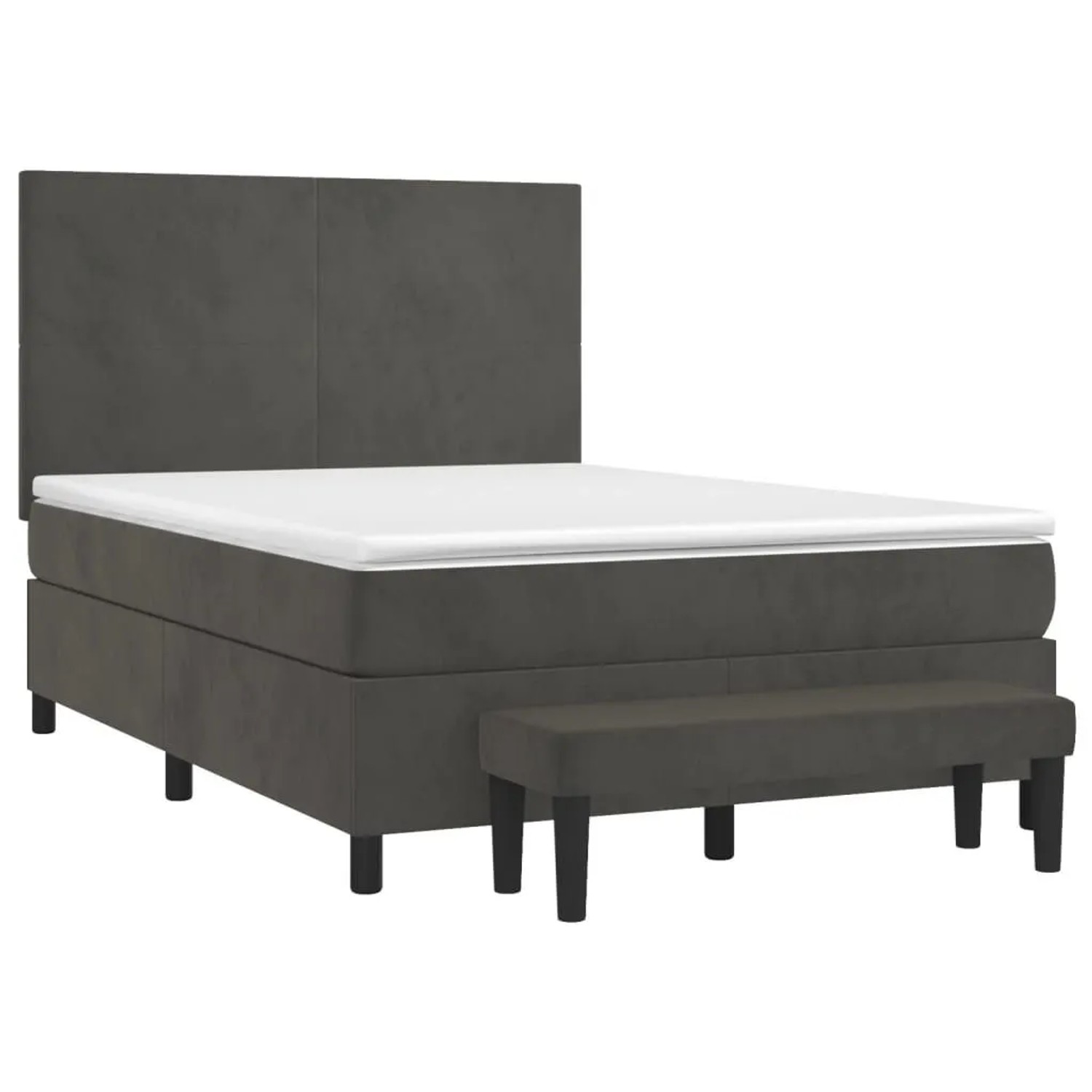 vidaXL Boxspringbett mit Matratze Dunkelgrau 140x200 cm Samt 3137726 günstig online kaufen