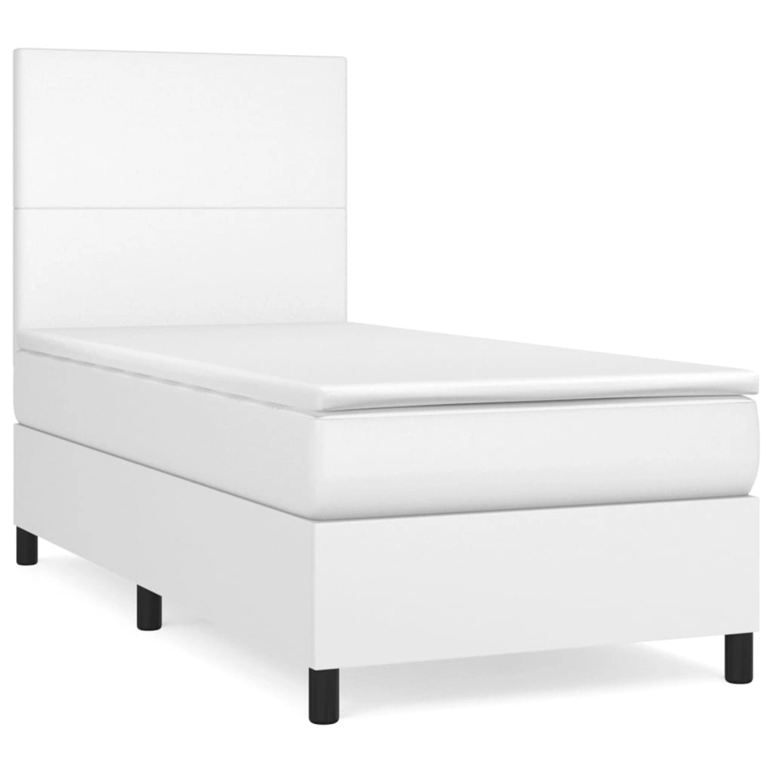 vidaXL Boxspringbett mit Matratze Weiß 80x200 cm Kunstleder1466072 günstig online kaufen