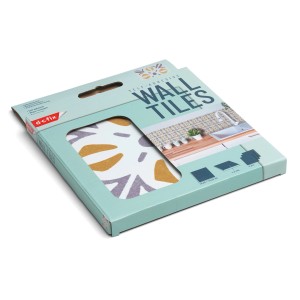 d-c-fix Wandfliesen Cubia, 6er-Set, 15x15 cm, blau, in Verpackung. Selbstklebende Fliesen für Wanddekoration.