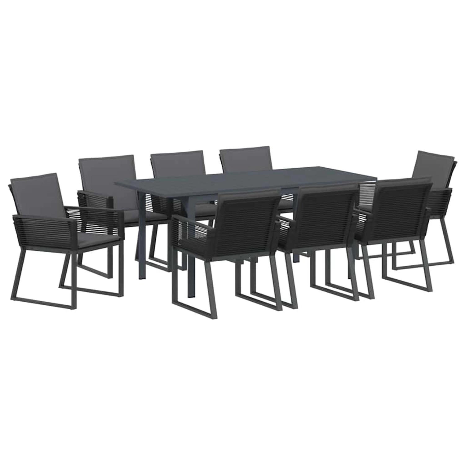 vidaXL Garten Essgruppe 9-Tlg Anthrazit Stahl und Poly Rattan 3378823 günstig online kaufen