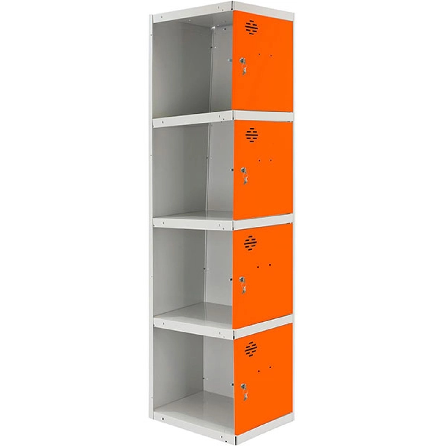 PROREGAL Spind AMEGO HxBxT 180 x 30 x 50 cm 4 Abteile Anbaumodul Grau-Orang günstig online kaufen