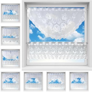 Arsvita Bistrogardinen-Set „Mona Heidi“, 2-teilig, 160x30/60cm, mit Blumenmuster, für eine gemütliche Fensterdekoration.