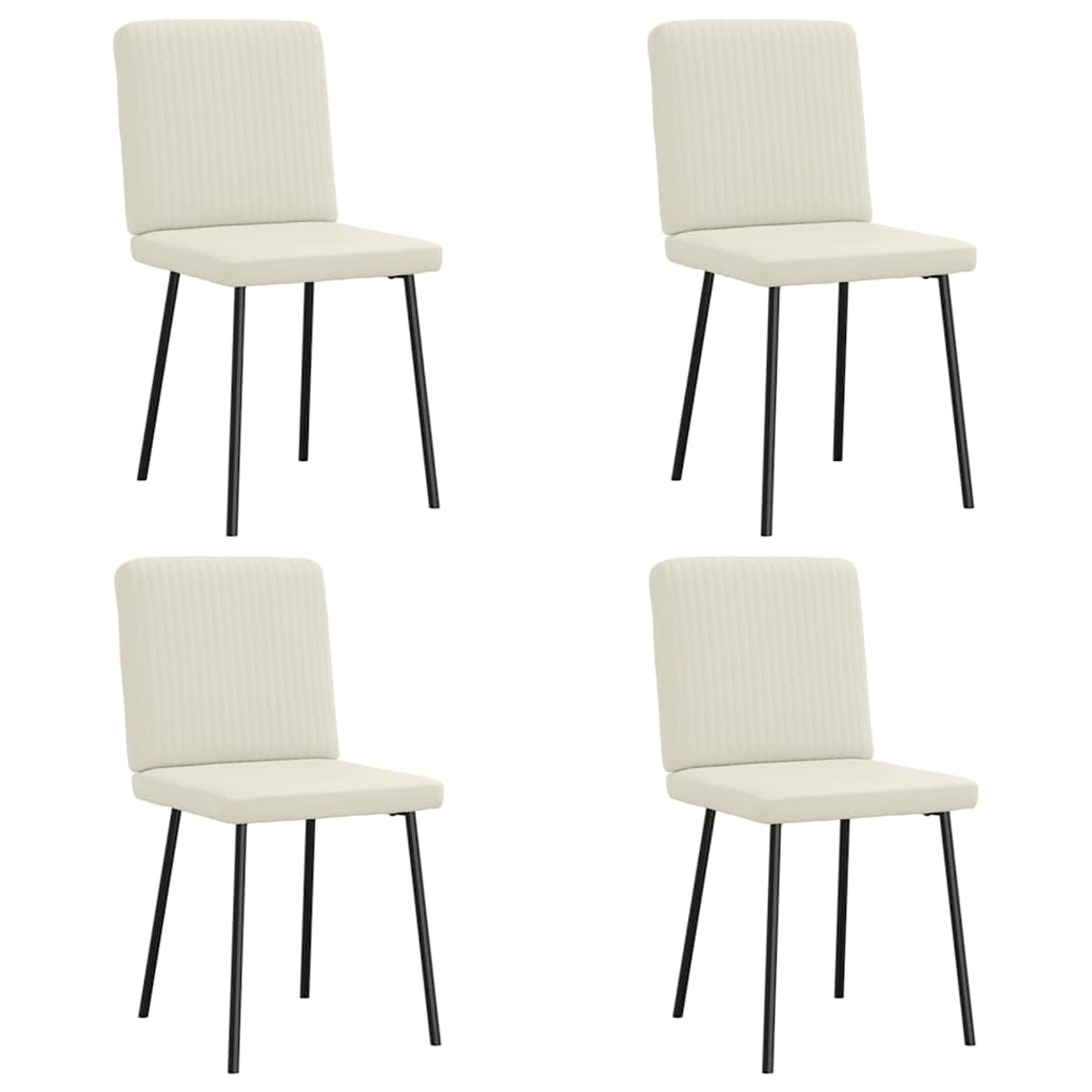 vidaXL Esszimmerstühle 4 Stk Creme Samt 3315295 günstig online kaufen