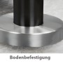 Detailaufnahme: Treba Eingangsgeländer GA6, Bodenmontage mit Rosette aus Edelstahl.