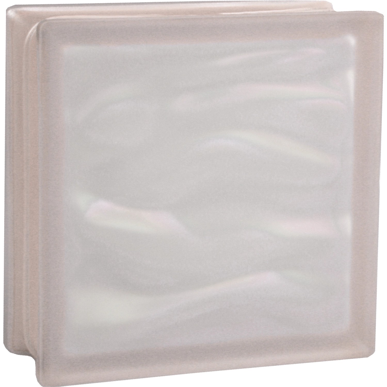 BM Glasstein Aqua Reflex Rosa 2-Seitig Satiniert 19 cm x 19 cm x 8 cm