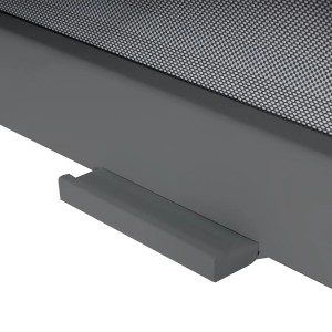 Detailaufnahme: Anthrazitfarbene Seitenwand für Pergola L41, 3x3m, mit Rollo.