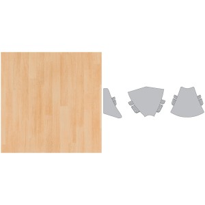 Außenecke für System Plus Wandabschlussleiste in Buche Parkett Dekor.