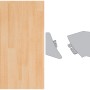 Außenecke für System Plus Wandabschlussleiste in Buche Parkett Dekor.