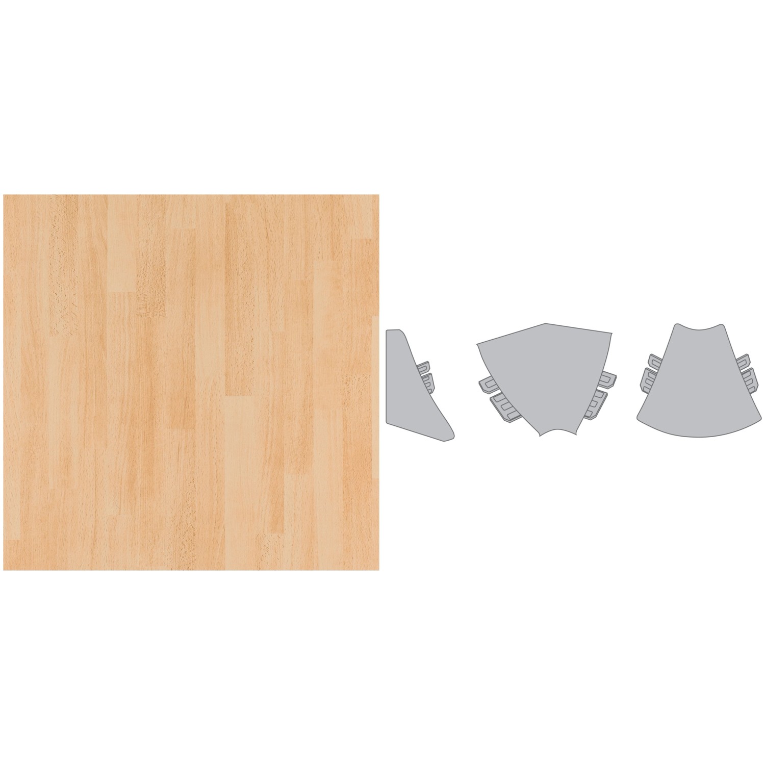 Außenecke für System Plus Wandabschlussleiste in Buche Parkett Dekor.