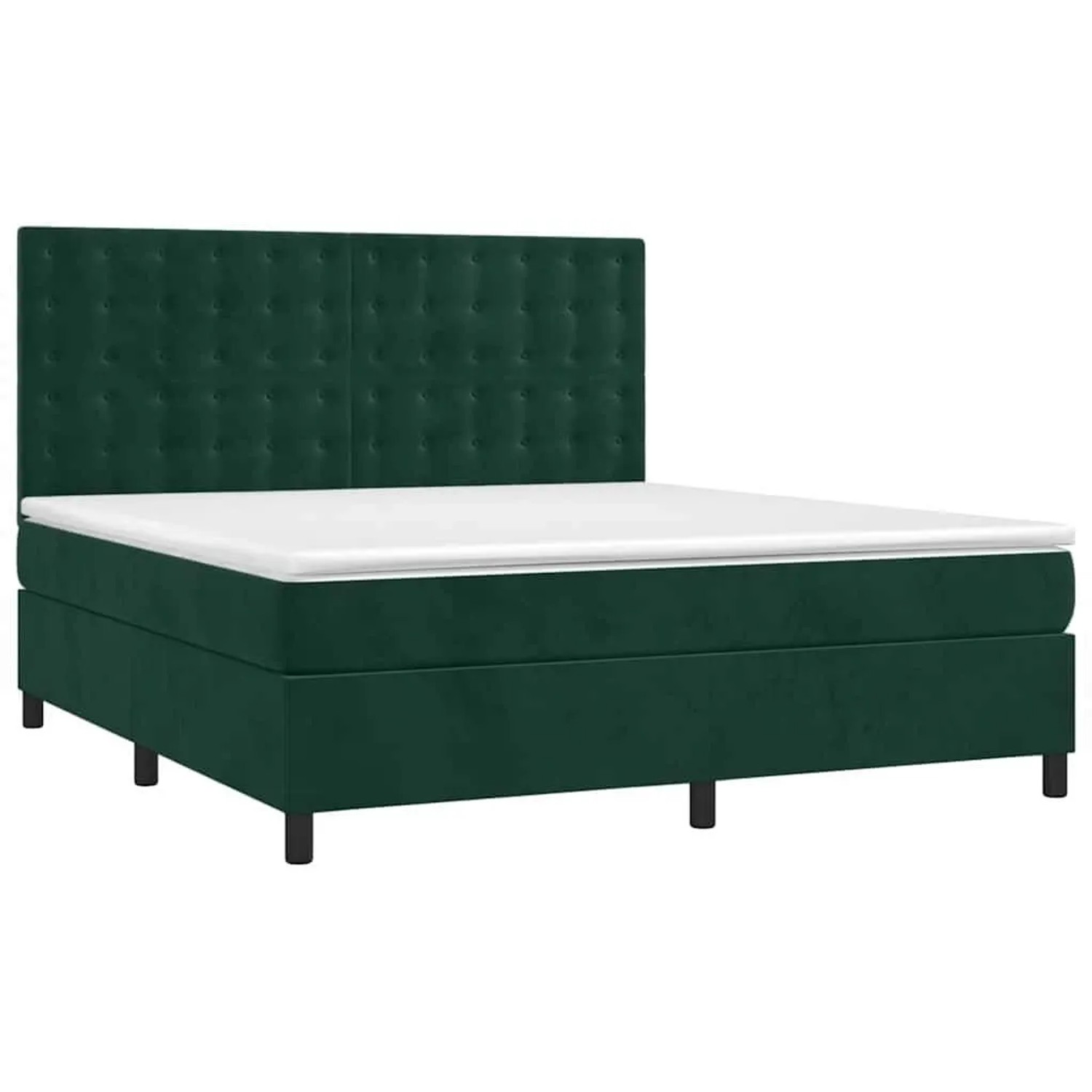 vidaXL Boxspringbett mit Matratze Dunkelgrün 160x200 cm Samt 3143274 günstig online kaufen