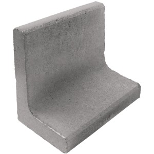 Grauer Diephaus L-Stein, 40x40x30x7 cm, zur Gelände-Einfassung und -Stabilisierung.