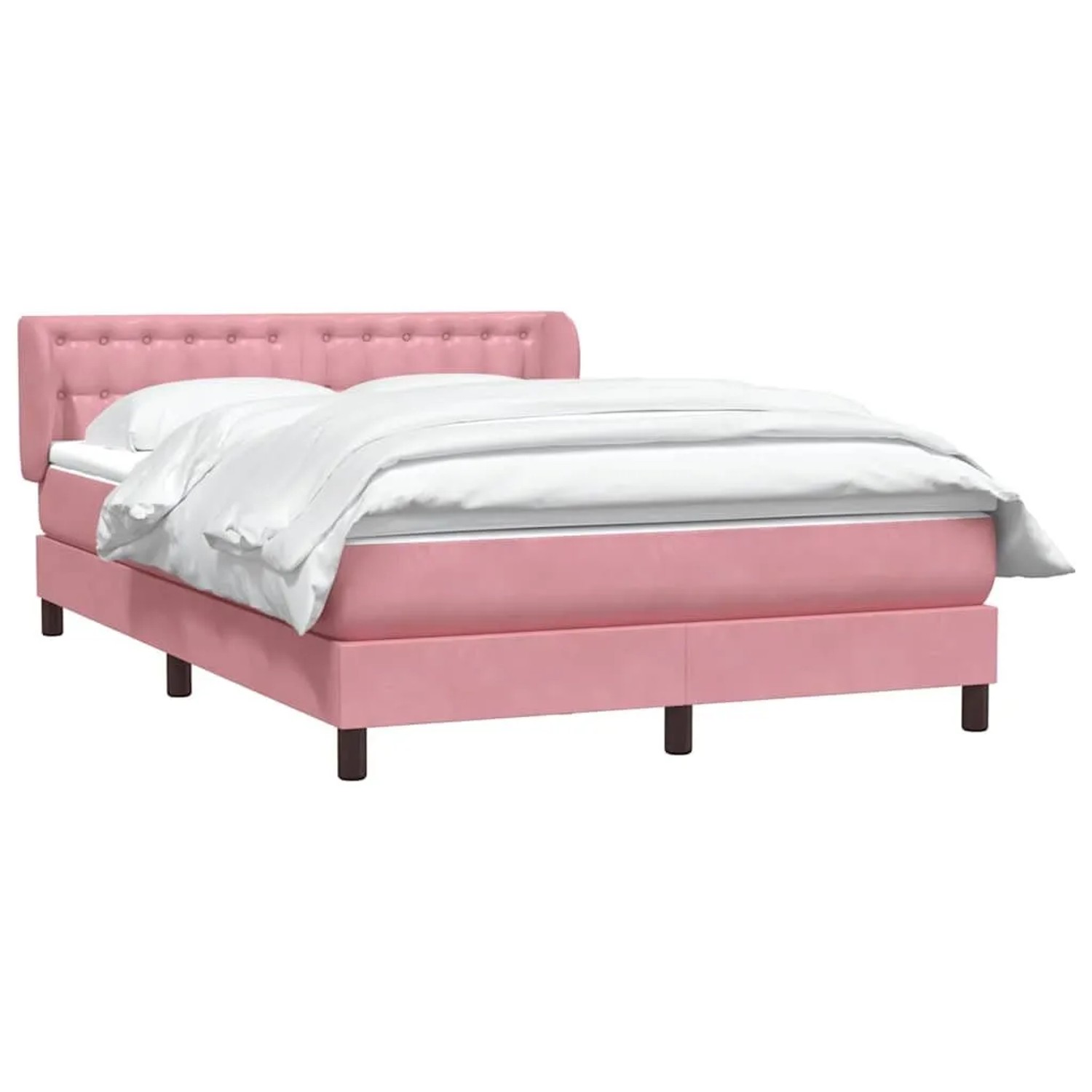 vidaXL Boxspringbett mit Matratze Rosa 140x210 cm Samt 3317864 günstig online kaufen