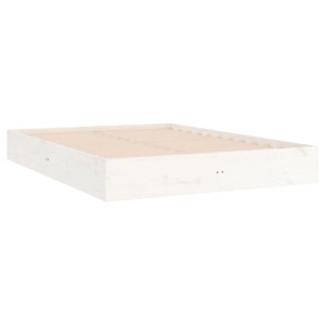 Weißes Massivholzbett 140x200 cm von vidaXL für Schlafzimmer