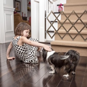 Relaxdays Hundeabsperrgitter Bambus Eisen Braun Ausziehbar 48,5 cm x 96 cm 0,9 kg