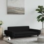 Schwarzes vidaXL Hundebett (100x54x33 cm) aus Samt im Wohnzimmer.