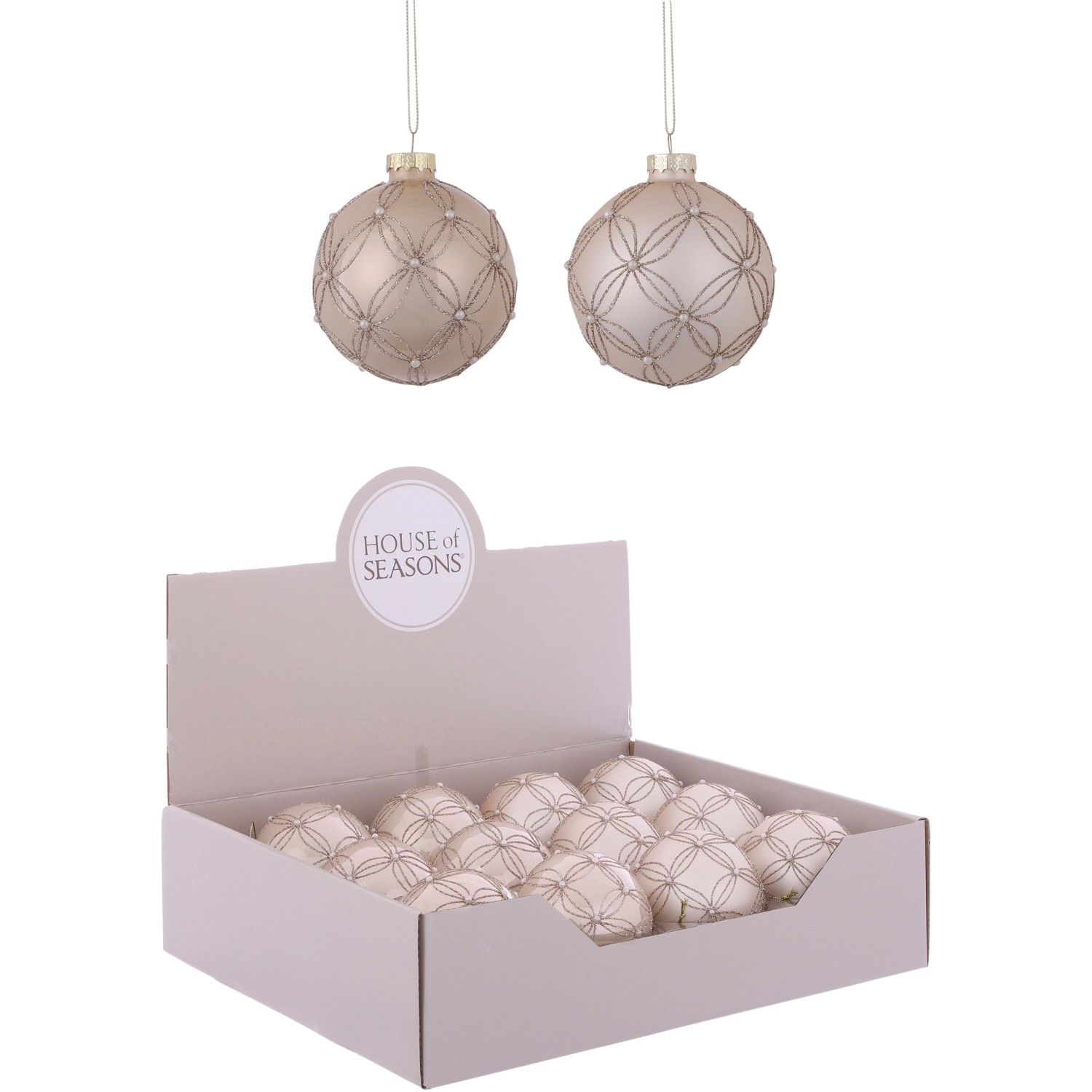 Ornament Kugel Creme Ø 8 cm